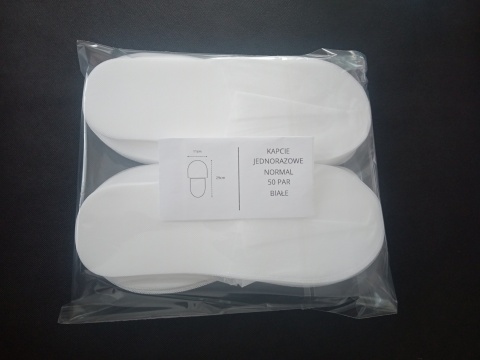 Kapcie jednorazowe z włókniny białe 50 par